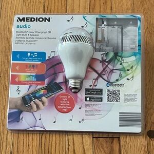 Audio Color Changing LED Light Bulb with Speaker - White